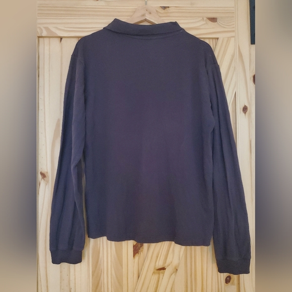 Vintage Armani Collezioni Size M Dark Brown Long Sleeve Polo Shirt - Picture 2 of 7